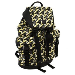 MCM Yellow Cubic Monogram BRANDENBURG Leather Trim Medium Backpack NWT